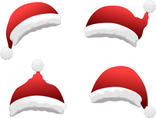 Vector santa hat set. To see the other vector Christmas illustrations , please check Christmas collection.