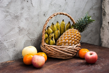 Still life with Fruits and a basket