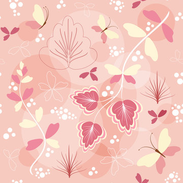 Floral background with butterfly.