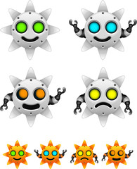 Robot sun characters with sun technology concept. To see the other vector sun illustrations , please check Sun collection.