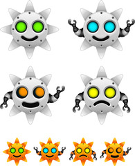 Fototapeta premium Robot sun characters with sun technology concept. To see the other vector sun illustrations , please check Sun collection.