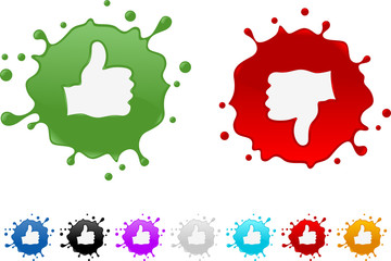 thumbs up and down splash