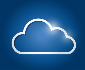 white border cloud illustration design