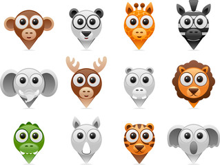 wild animals pointer icons