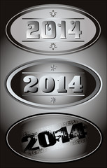 2014 New Year black and white vector design