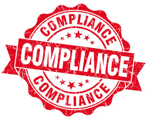 Compliance red vintage seal isolated on white