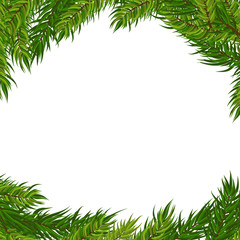 Fototapeta na wymiar Vector frame with Christmas tree, isolated on white