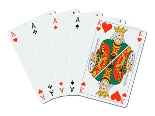 Carr&eacute; d&rsquo;as avec roi de coeur