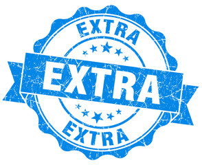 Fototapeta premium Extra blue vintage seal isolated on white