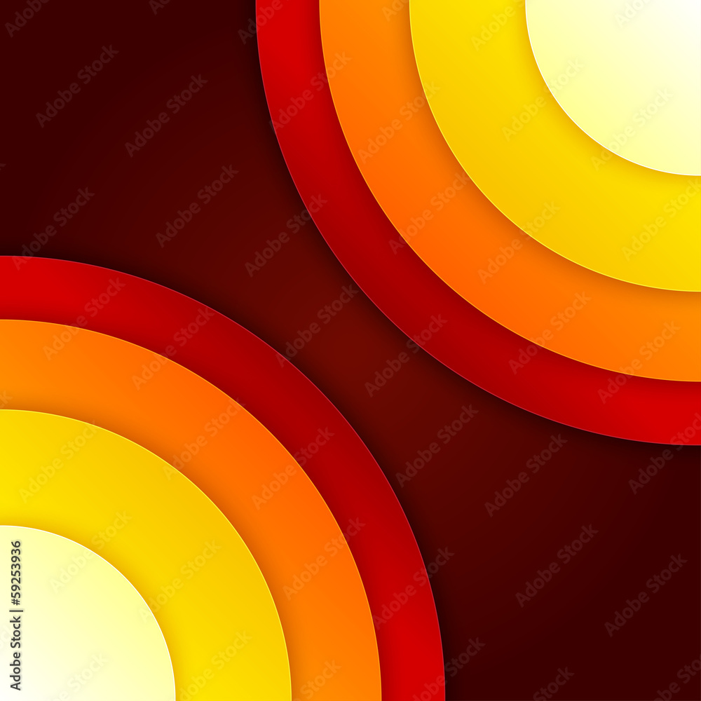 Poster Abstract red and orange circles vector background