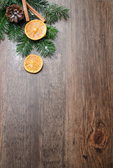 Weihnachtskarte mit Holz