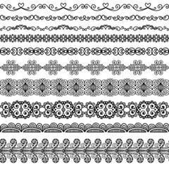 Vector hand-drawn border decoration elements patterns