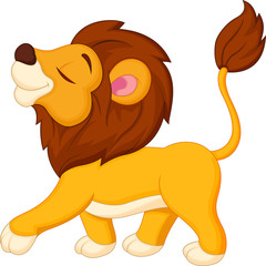 Lion cartoon walking