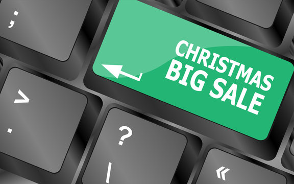 christmas big sale on computer keyboard key button