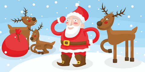 Santa Claus with reindeer fun