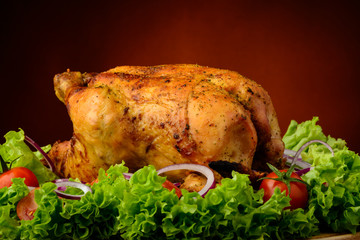 roasted chicken and vegetables