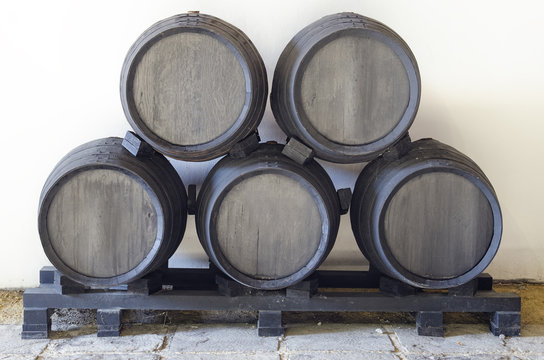 Set of wine barrels