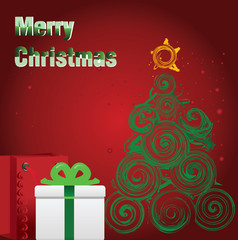 Merry Christmas and tree.