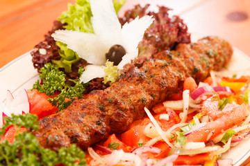 kebab with vegetables