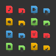 Online shopping iconset on moving stubs