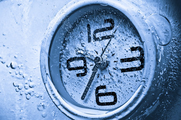 a clock under water / time management / waste time