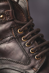 men's boot closeup
