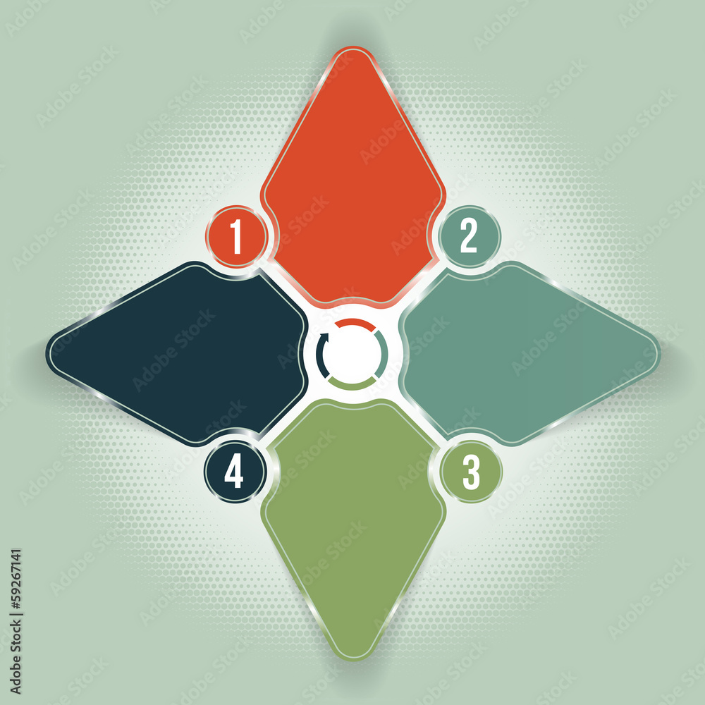 Aufkleber Abstract star background with four numbered sections for texts