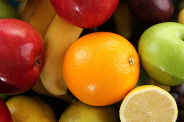 Composition of different fruits close up