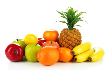 Tasty fruits isolated on white