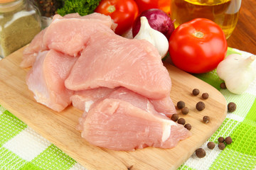 Raw turkey meat close up