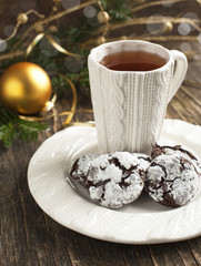 Chocolate Crinkles. Chocolate cookies in powdered sugar.