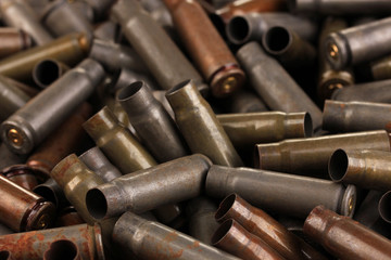 Shotgun cartridges close-up background
