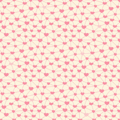 Seamless pattern with hearts linked together