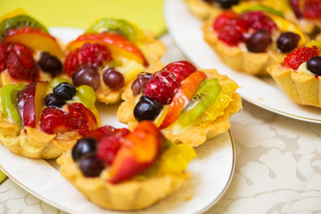 Tasty sweets in the plate