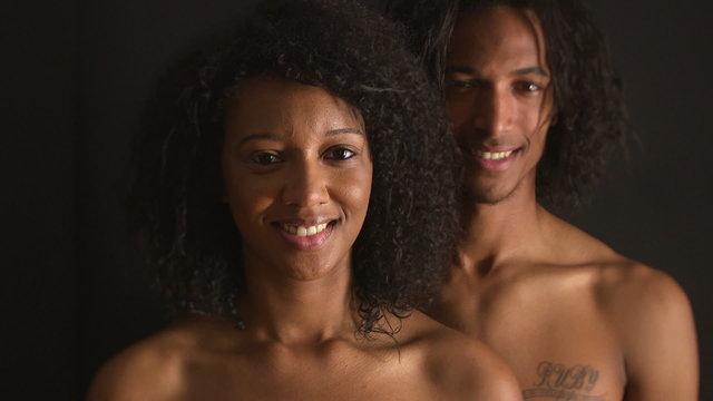 Portrait of happy black couple