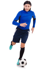Football player isolated on the white background
