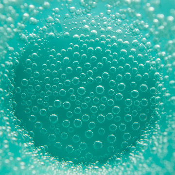 Close up of bubbles in a glass