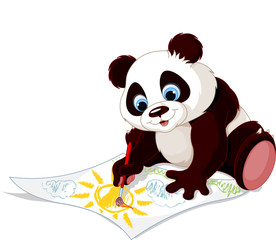 Obraz premium Śliczny rysunek pandy