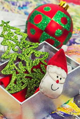 Obraz premium new year baubles and decorations