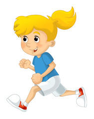 Cartoon child training - illustration for the children
