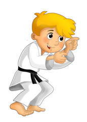 Cartoon child training - illustration for the children