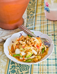 Papaya salad,Thai famous menu.