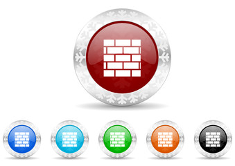 firewall icon vector set
