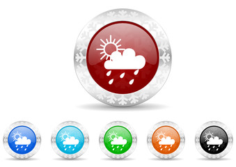 rain icon vector set