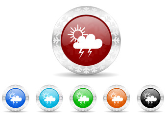 storm icon vector set
