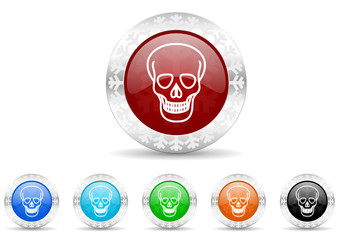 skull icon vector set