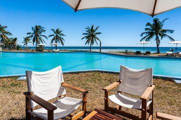 Cafe and swimming pool