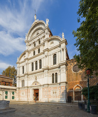facade of San Zaccaria church. Venice. Italy.