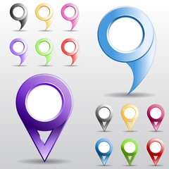 Set of multicolored circle pointers.