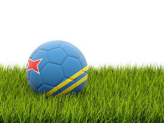 Football with flag of aruba
